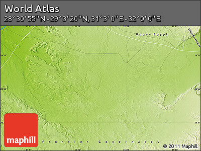 Physical Map of the Area around 28° 47' 8" N, 31° 31' 29" E