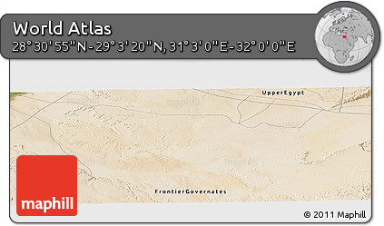 Satellite Panoramic Map of the Area around 28° 47' 8" N, 31° 31' 29" E