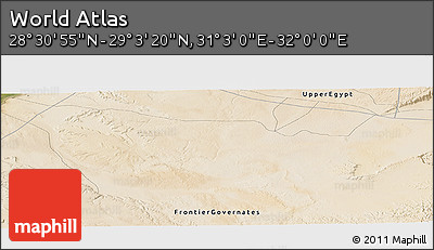 Satellite Panoramic Map of the Area around 28° 47' 8" N, 31° 31' 29" E