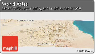 Satellite Panoramic Map of the Area around 28° 47' 8" N, 32° 22' 30" E