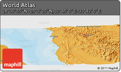 Political Panoramic Map of the Area around 28° 47' 8" N, 33° 13' 30" E