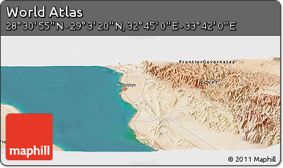 Satellite Panoramic Map of the Area around 28° 47' 8" N, 33° 13' 30" E