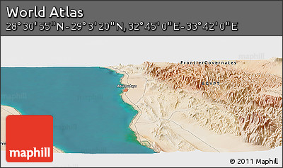 Satellite Panoramic Map of the Area around 28° 47' 8" N, 33° 13' 30" E
