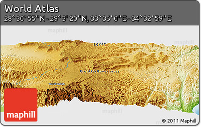 Physical Panoramic Map of the Area around 28° 47' 8" N, 34° 4' 30" E