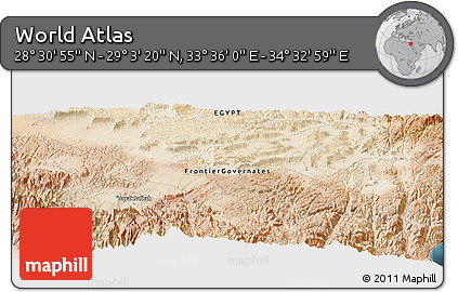 Satellite Panoramic Map of the Area around 28° 47' 8" N, 34° 4' 30" E