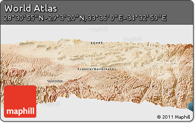 Satellite Panoramic Map of the Area around 28° 47' 8" N, 34° 4' 30" E