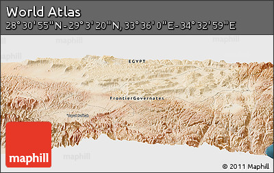 Satellite Panoramic Map of the Area around 28° 47' 8" N, 34° 4' 30" E