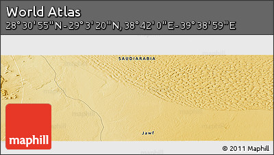 Physical Panoramic Map of the Area around 28° 47' 8" N, 39° 10' 29" E