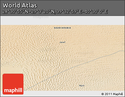 Satellite 3D Map of the Area around 28° 47' 8" N, 40° 1' 29" E