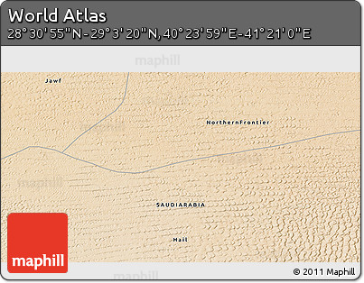 Satellite 3D Map of the Area around 28° 47' 8" N, 40° 52' 30" E
