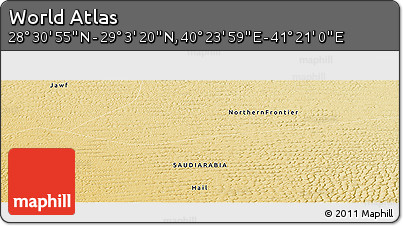 Physical Panoramic Map of the Area around 28° 47' 8" N, 40° 52' 30" E