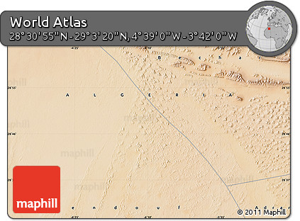 Satellite Map of the Area around 28° 47' 8" N, 4° 10' 30" W