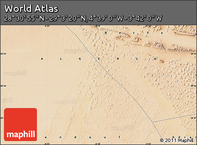 Satellite Map of the Area around 28° 47' 8" N, 4° 10' 30" W