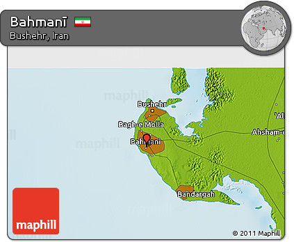 Physical 3D Map of Bahmanī