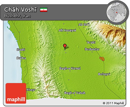 Physical 3D Map of Chāh Voshī