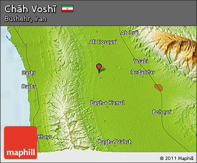 Physical 3D Map of Chāh Voshī