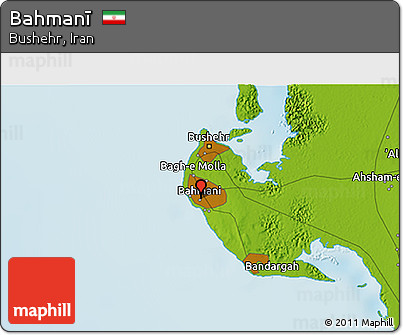 Physical 3D Map of Bahmanī
