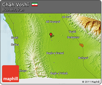 Physical 3D Map of Chāh Voshī