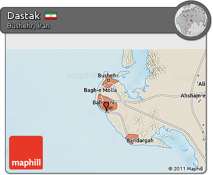 Shaded Relief 3D Map of Dastak