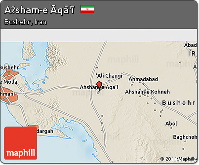 Shaded Relief 3D Map of Aḩsham-e Āqā'ī