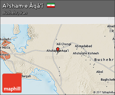 Shaded Relief 3D Map of Aḩsham-e Āqā'ī