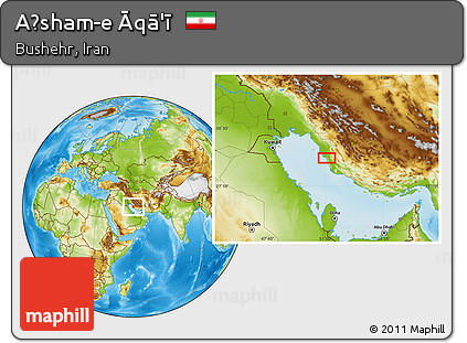 Physical Location Map of Aḩsham-e Āqā'ī
