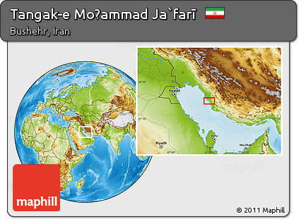 Physical Location Map of Tangak-e Moḩammad Ja`farī