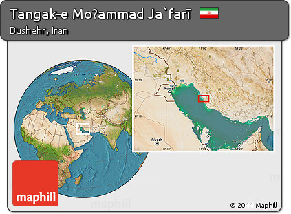 Satellite Location Map of Tangak-e Moḩammad Ja`farī