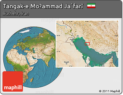 Satellite Location Map of Tangak-e Moḩammad Ja`farī