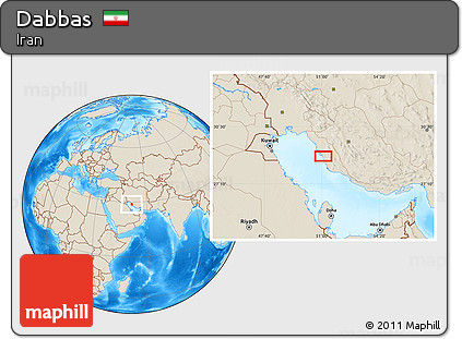 Shaded Relief Location Map of Dabbas
