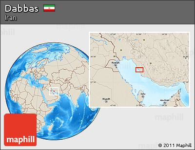 Shaded Relief Location Map of Dabbas