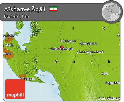 Physical Map of Aḩsham-e Āqā'ī