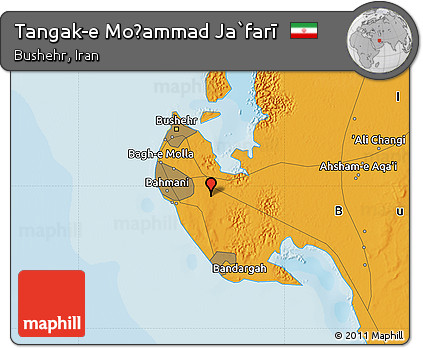 Political Map of Tangak-e Moḩammad Ja`farī