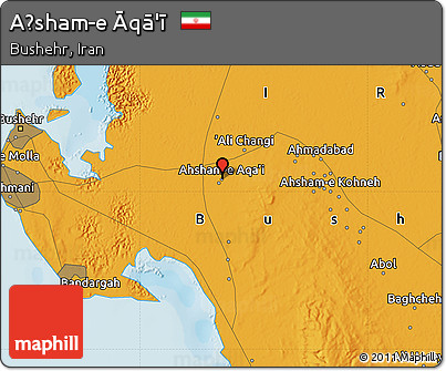 Political Map of Aḩsham-e Āqā'ī