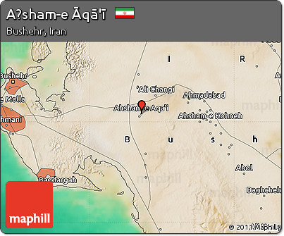 Satellite Map of Aḩsham-e Āqā'ī
