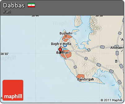 Shaded Relief Map of Dabbas