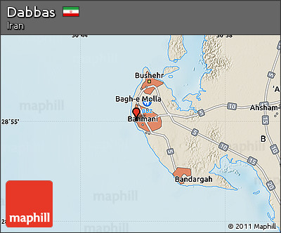 Shaded Relief Map of Dabbas