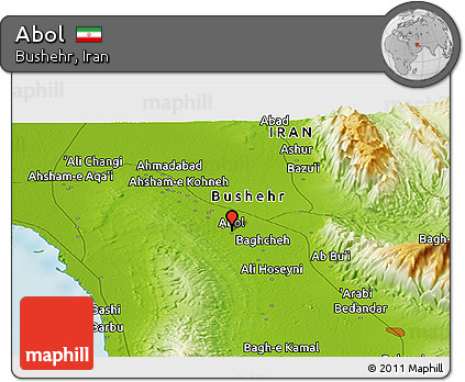 Physical Panoramic Map of Abol