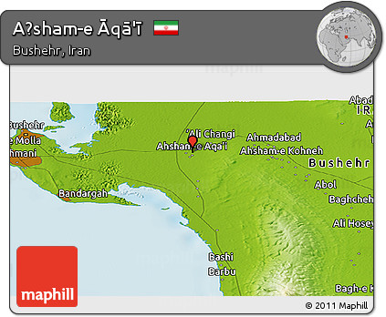 Physical Panoramic Map of Aḩsham-e Āqā'ī