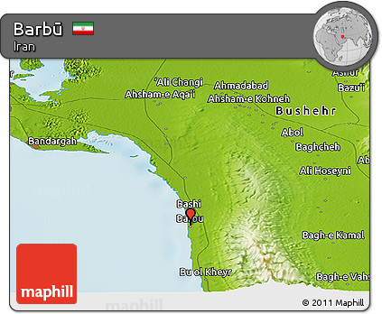 Physical Panoramic Map of Barbū