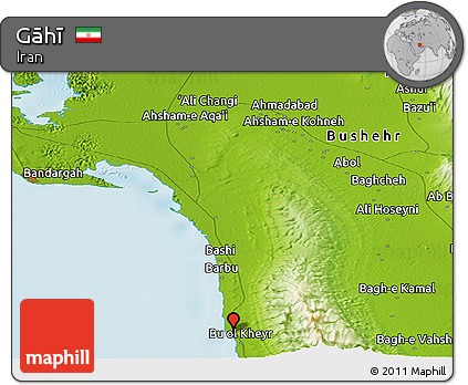 Physical Panoramic Map of Gāhī