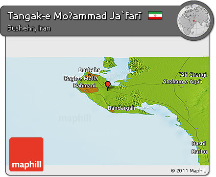 Physical Panoramic Map of Tangak-e Moḩammad Ja`farī