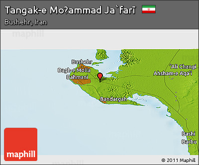 Physical Panoramic Map of Tangak-e Moḩammad Ja`farī