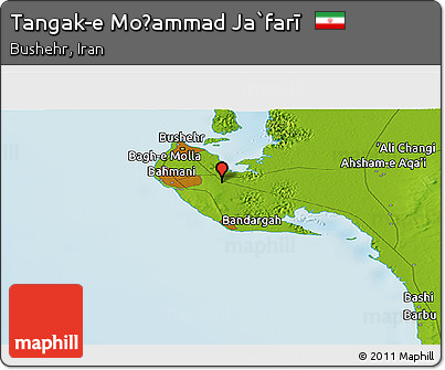 Physical Panoramic Map of Tangak-e Moḩammad Ja`farī