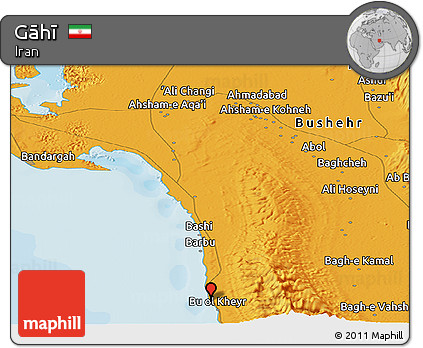 Political Panoramic Map of Gāhī