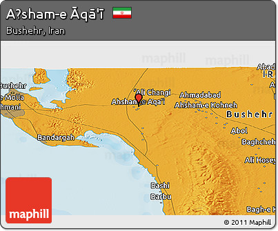 Political Panoramic Map of Aḩsham-e Āqā'ī