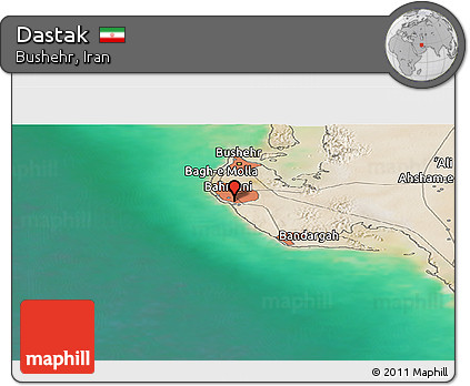 Satellite Panoramic Map of Dastak