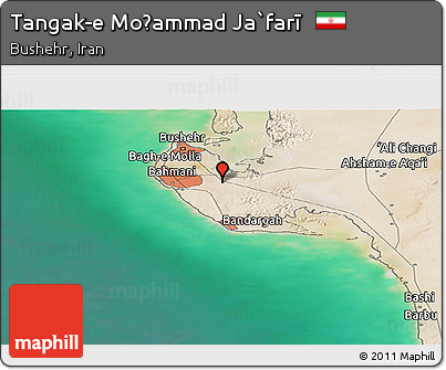 Satellite Panoramic Map of Tangak-e Moḩammad Ja`farī