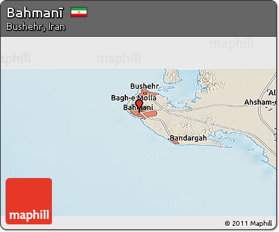 Shaded Relief Panoramic Map of Bahmanī