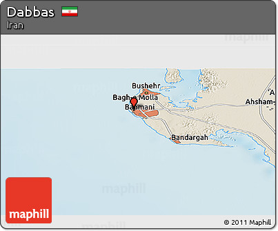 Shaded Relief Panoramic Map of Dabbas